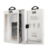 Karl Lagerfeld iPhone 13 Pro Max Suojakuori Liquid Glitter Gatsby Musta