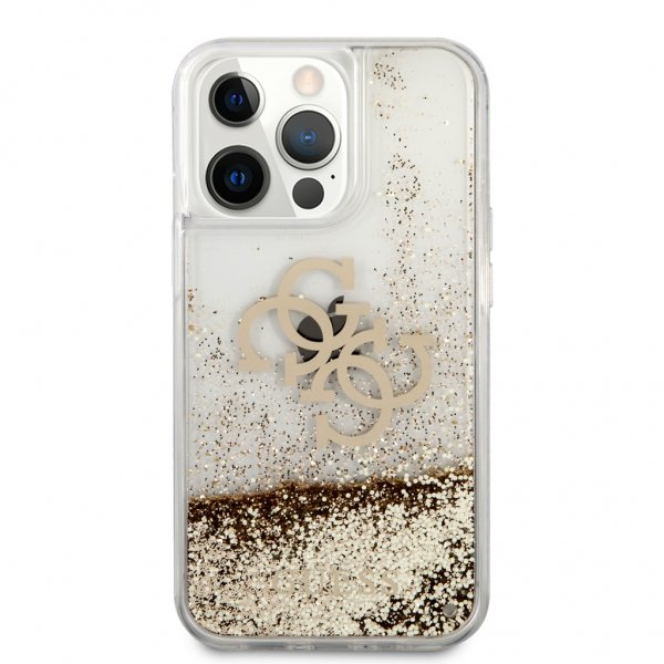 Guess iPhone 13 Pro Max Suojakuori Liquid Glitter Gold