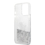 Karl Lagerfeld iPhone 13 Pro Max Suojakuori Liquid Glitter Choupette Hopea