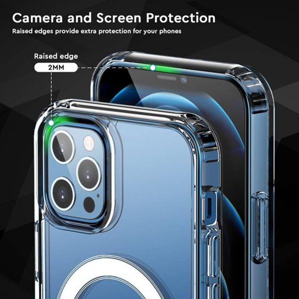 Rvelon iPhone 13 Pro Max -kuori TPU MagSafe Läpinäkyvä