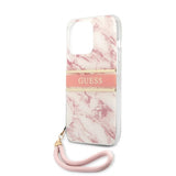 Guess iPhone 13 Pro Max -suojakuori Marble Design Stripe, ruusukulta