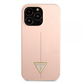 Guess iPhone 13 Pro Max Suojakuori Metal Triangle Pinkki