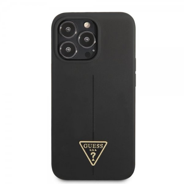 Guess iPhone 13 Pro Max -kuori Metal Triangle, musta