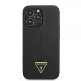 Guess iPhone 13 Pro Max -kuori Metal Triangle, musta