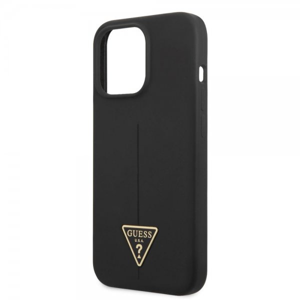 Guess iPhone 13 Pro Max -kuori Metal Triangle, musta