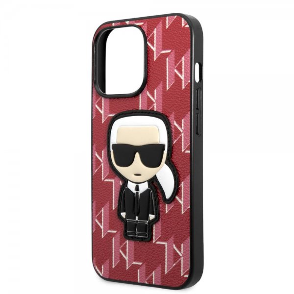 Karl Lagerfeld iPhone 13 Pro Max -kuori Monogram Iconic Patch Punainen