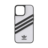 Adidas iPhone 13 Pro Max -muotoiltu PU-kotelo, valkoinen