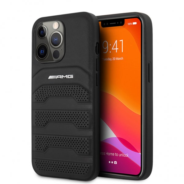 AMG iPhone 13 Pro Max Suojakuori Perforoitu Musta