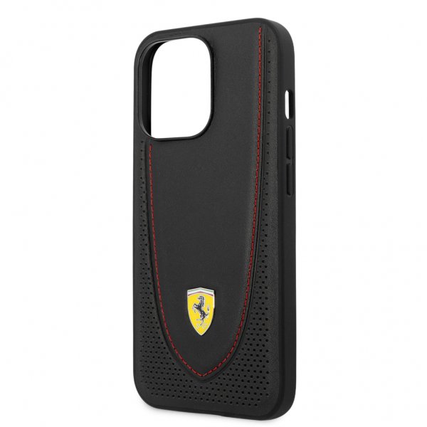 Ferrari iPhone 13 Pro Max Suojakuori Perforoitu Musta