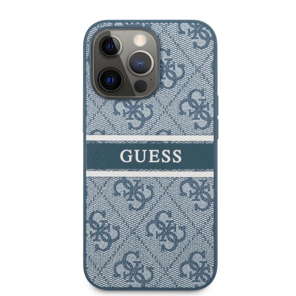 Guess iPhone 13 Pro Max -suojakuori Printed Stripe, sininen