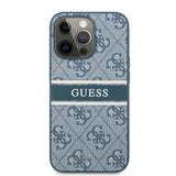 Guess iPhone 13 Pro Max -suojakuori Printed Stripe, sininen