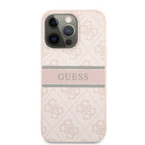 Guess iPhone 13 Pro Max Printed Stripe -suojakuori, pinkki