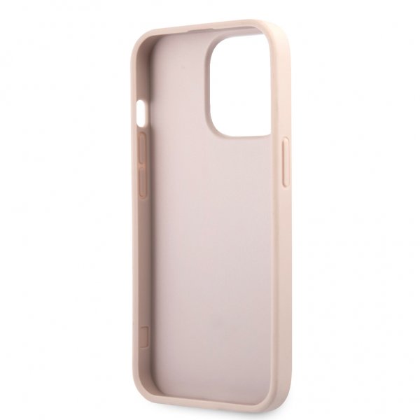 Guess iPhone 13 Pro Max Printed Stripe -suojakuori, pinkki