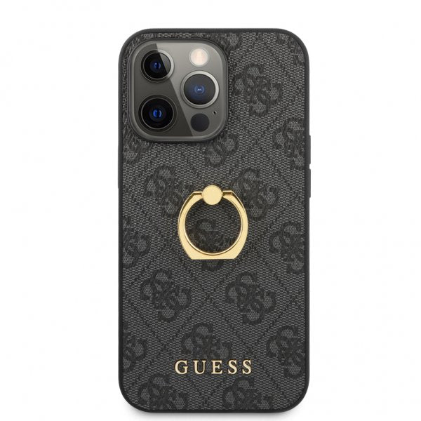 Guess iPhone 13 Pro Max -kuori rengastelineellä, harmaa