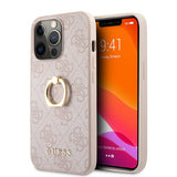 Guess iPhone 13 Pro Max -kuori rengastelineellä, pinkki
