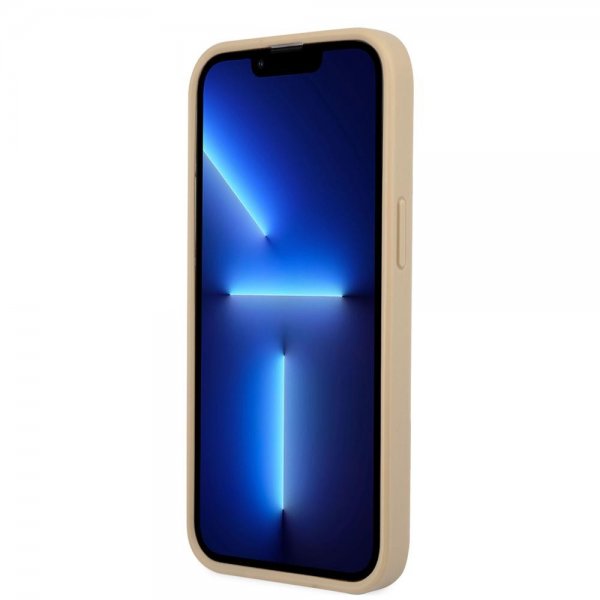 Guess iPhone 13 Pro Max Suojakuori Saffiano Metal Triangle Beige