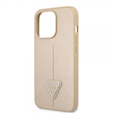 Guess iPhone 13 Pro Max Suojakuori Saffiano Metal Triangle Beige