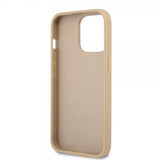 Guess iPhone 13 Pro Max Suojakuori Saffiano Metal Triangle Beige