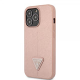 Guess iPhone 13 Pro Max Suojakuori Saffiano Metal Triangle Pink