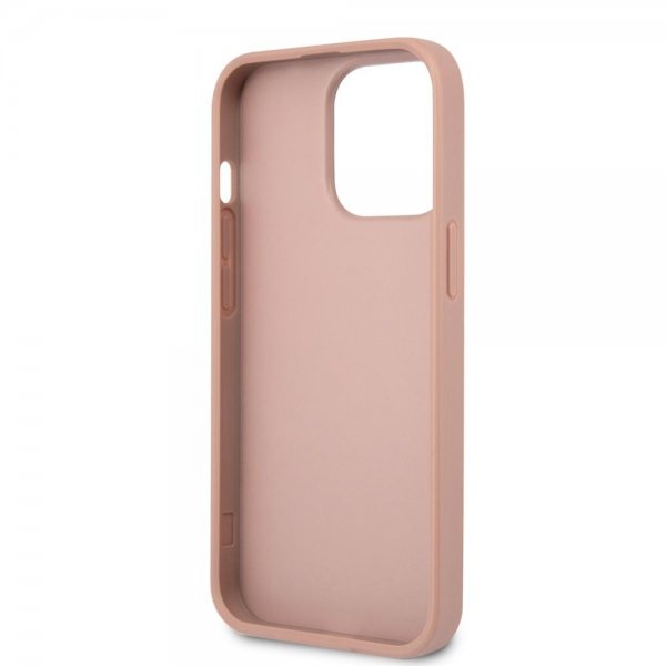 Guess iPhone 13 Pro Max Suojakuori Saffiano Metal Triangle Pink
