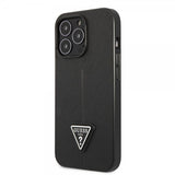 Guess iPhone 13 Pro Max Suojakuori Saffiano Metal Triangle Musta