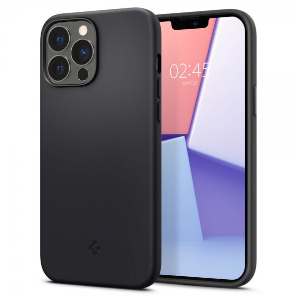 Spigen iPhone 13 Pro Max -kuori Silicone Fit musta