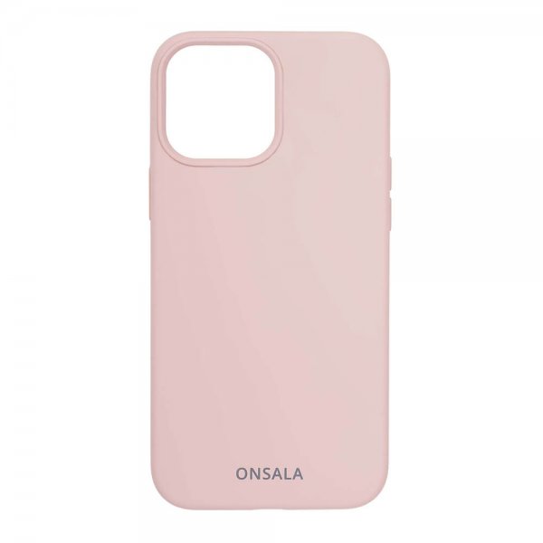 Onsala iPhone 13 Pro Max -silikonikuori, hiekanvaaleanpunainen