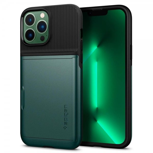Spigen iPhone 13 Pro Max -suojakuori Slim Armor CS Midnight Green