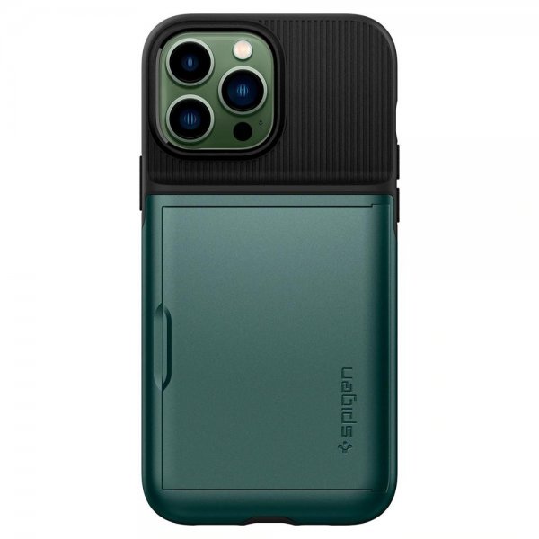 Spigen iPhone 13 Pro Max -suojakuori Slim Armor CS Midnight Green