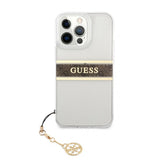 Guess iPhone 13 Pro Max Suojakuori Stripe Charm Ruskea
