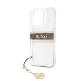 Guess iPhone 13 Pro Max Suojakuori Stripe Charm Ruskea
