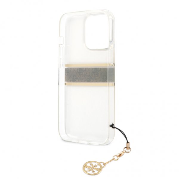 Guess iPhone 13 Pro Max Suojakuori Stripe Charm Ruskea