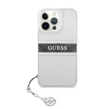 Guess iPhone 13 Pro Max Suojakuori Stripe Charm Harmaa