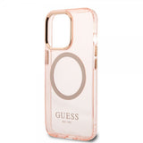 Guess iPhone 13 Pro Max -kuori läpikuultava MagSafe vaaleanpunainen