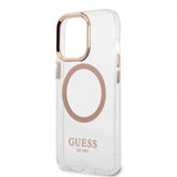 Guess iPhone 13 Pro Max läpinäkyvä MagSafe Gold -suojakuori läpinäkyvä