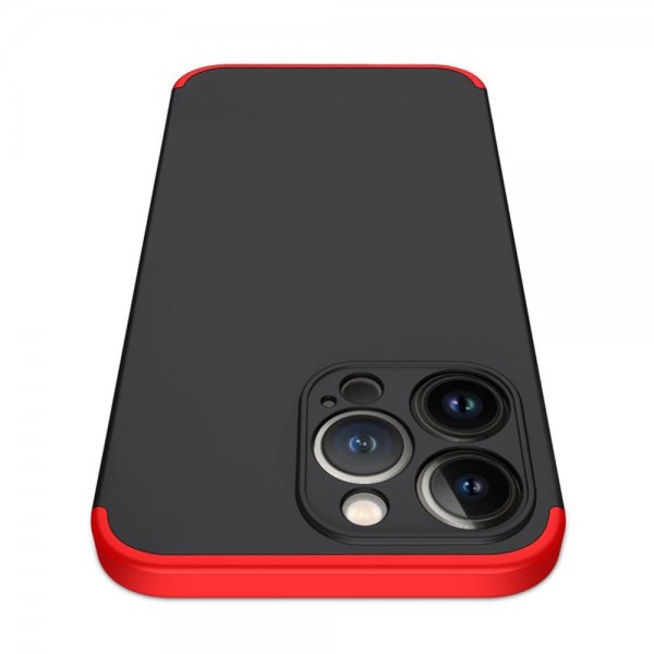 GKK iPhone 13 Pro Max Kolmiosainen Suojakuori Musta Punainen