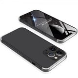 GKK iPhone 13 Pro Max Kolmiosainen Suojakuori Musta Hopea