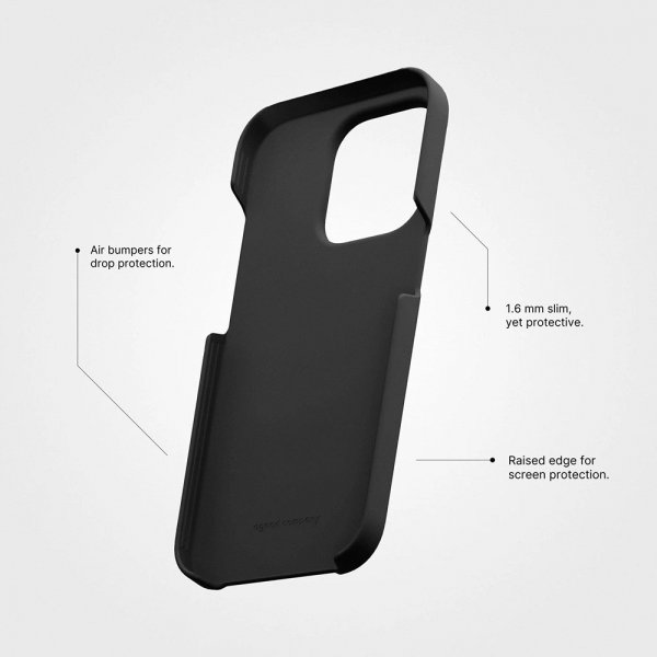 agood company iPhone 13 Pro Max -kasvipohjainen suojakuori, Charcoal Black