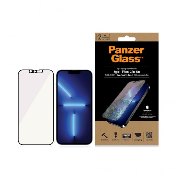 PanzerGlass iPhone 13 Pro Max -näytönsuoja, Edge-to-Edge, Anti-Bluelight