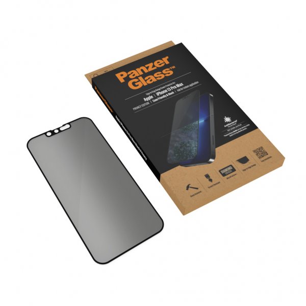 PanzerGlass iPhone 13 Pro Max näytönsuoja reunasta reunaan, koteloystävällinen, yksityisyyssuoja