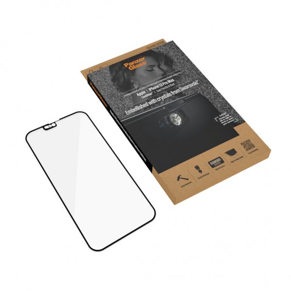 PanzerGlass iPhone 13 Pro Max näytönsuoja reunasta reunaan, Swarovski CamSlider