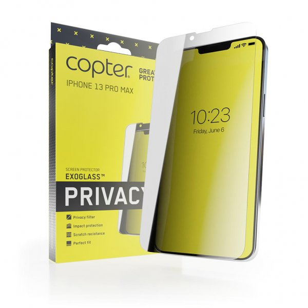 Copter iPhone 13 Pro Max -näytönsuoja, Exoglass Flat Privacy