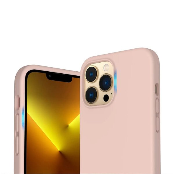 Rvelon iPhone 13 Pro -silikonikotelo, hiekanvärinen ruusukulta
