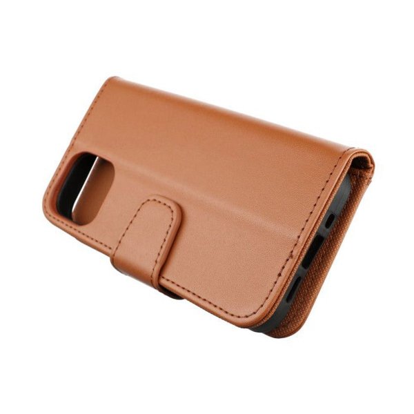 Rvelon iPhone 13 Pro -suojakuori, avattava korttipaikka, ruskea