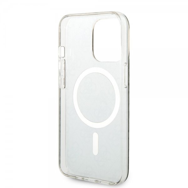 Guess iPhone 13 Pro -suojakuori 4G Pattern MagSafe, ruskea