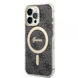 Guess iPhone 13 Pro -kuori 4G Pattern MagSafe Musta