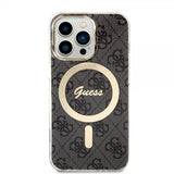 Guess iPhone 13 Pro -kuori 4G Pattern MagSafe Musta