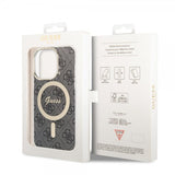 Guess iPhone 13 Pro -kuori 4G Pattern MagSafe Musta