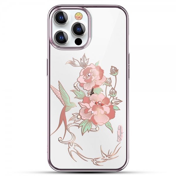 Kingxbar iPhone 13 Pro Kuori Kukka-aiheinen Vaaleanpunainen