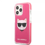 Karl Lagerfeld iPhone 13 Pro -kuori Choupette Fuchsia